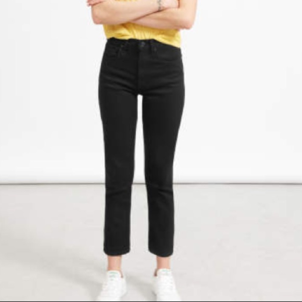 Everlane black cheeky straight jeans size 25 EUC